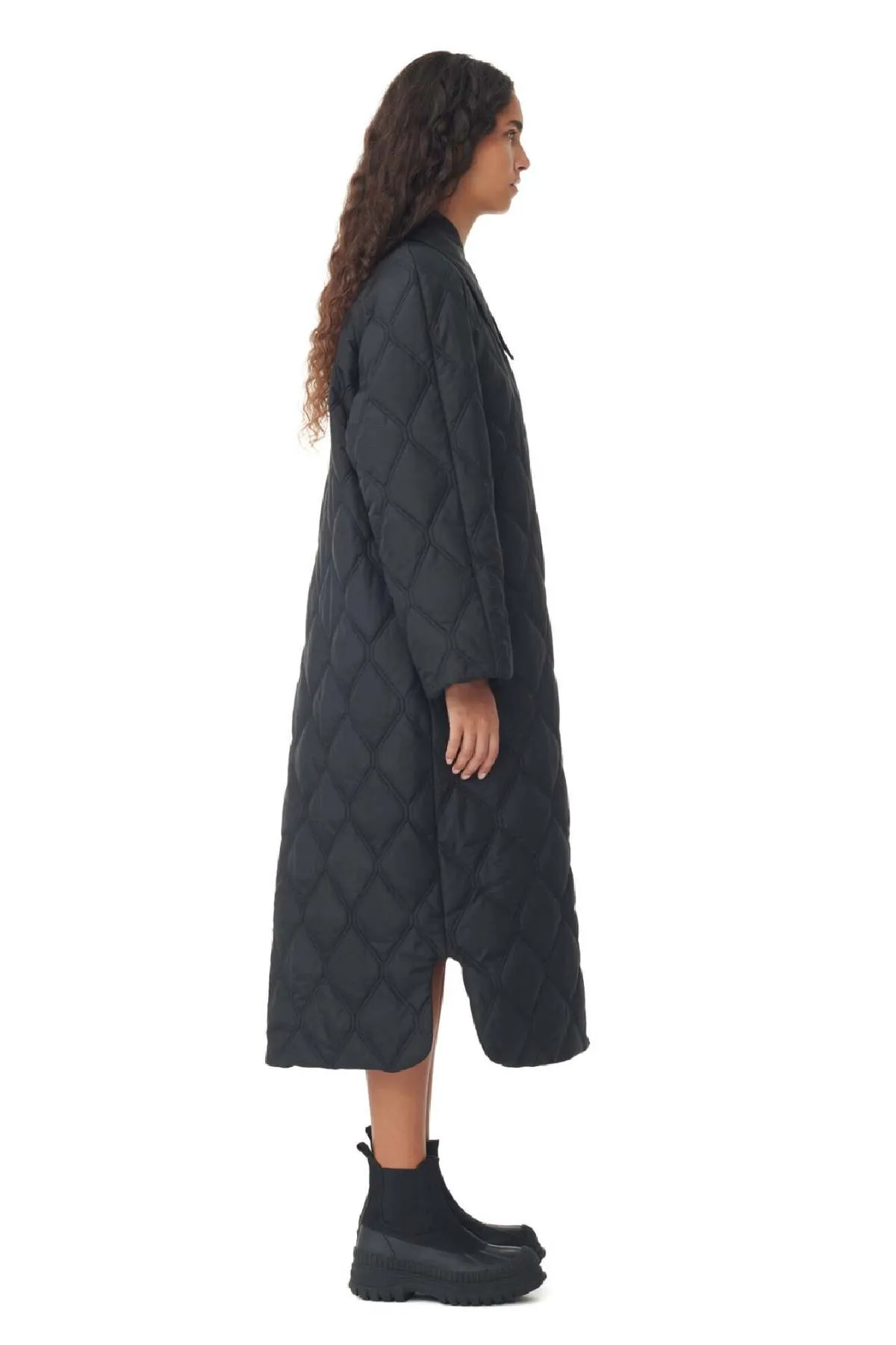 Ripstop Quilt Coat - Black