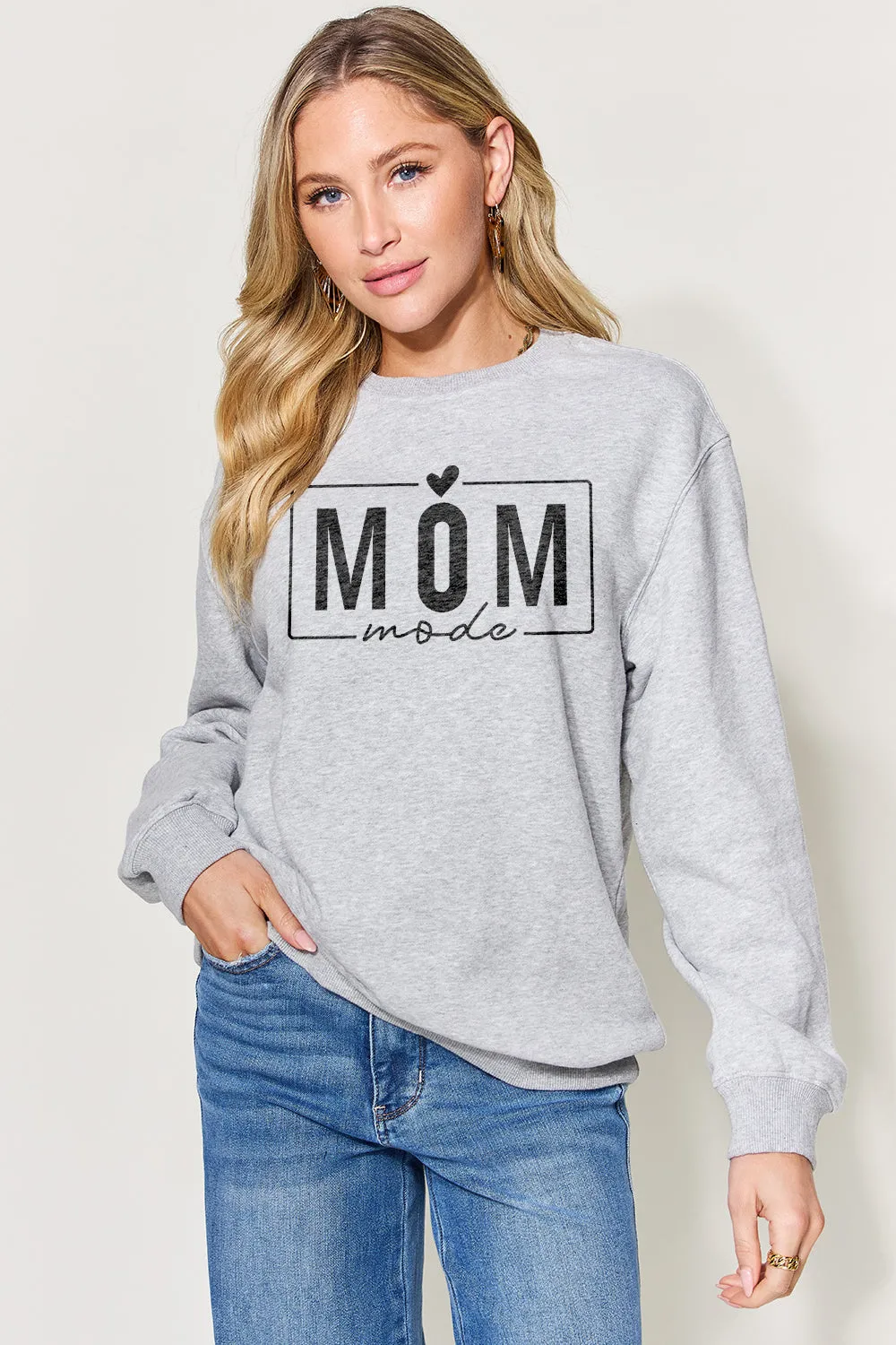 Simply Love Full Size Letter Graphic Long Sleeve Sweatshirt