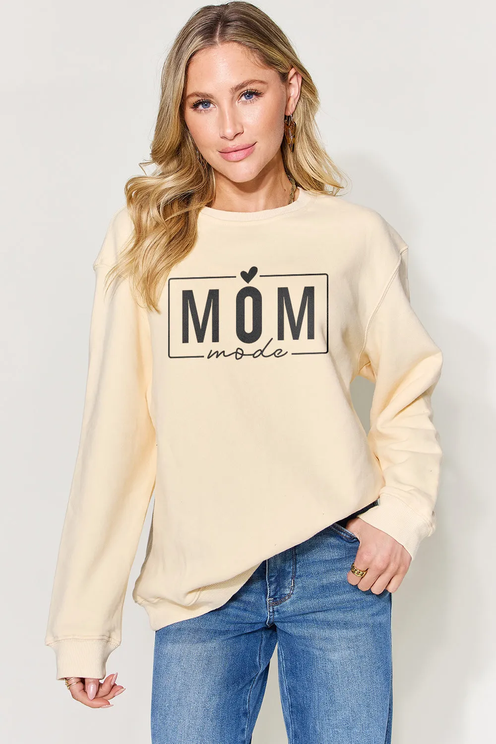 Simply Love Full Size Letter Graphic Long Sleeve Sweatshirt