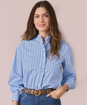 Stripe Frill Trim Blouse