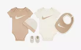 Swoosh Essentials 5 Piece Infant Toddler Set (Beige/White)