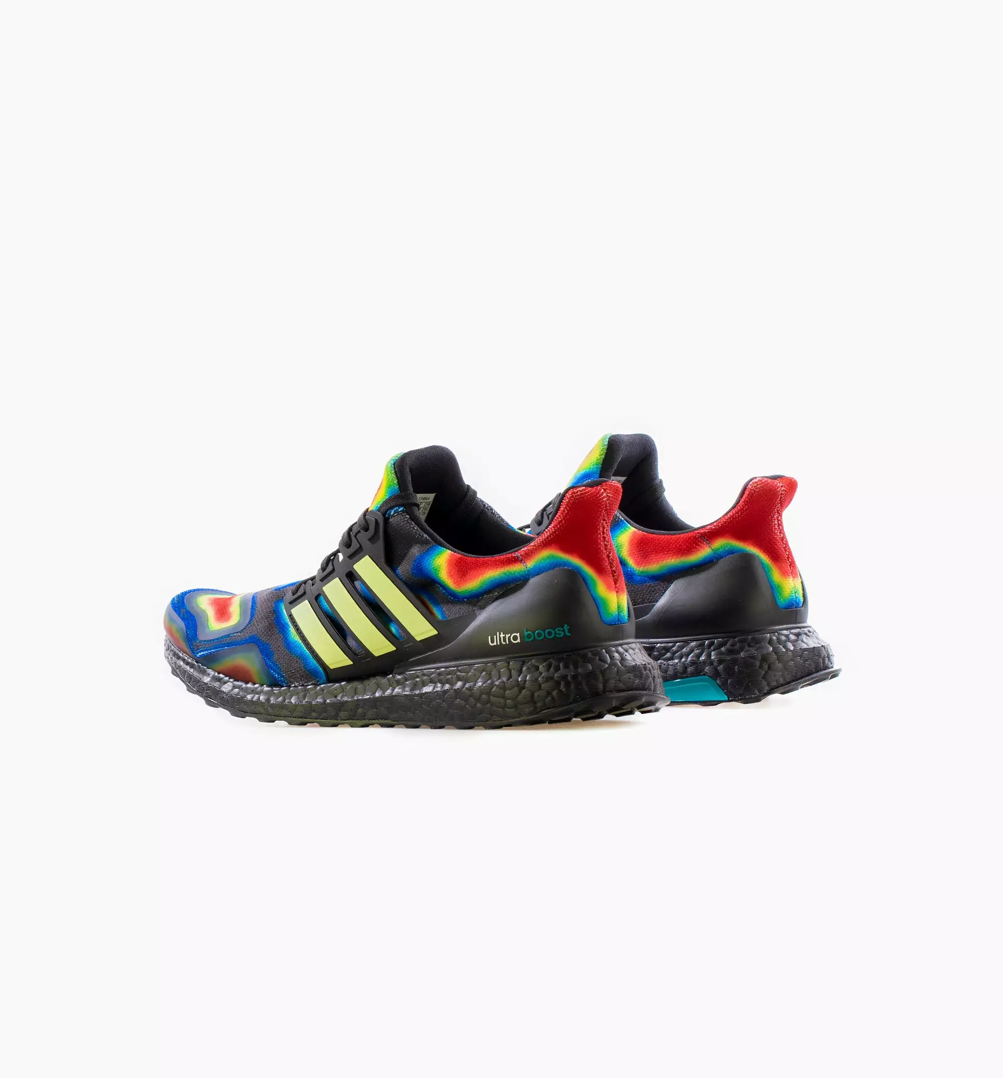 Ultra Boost Heat Map Mens Running Shoe - Core Black/Yellow Tint/EQT Green