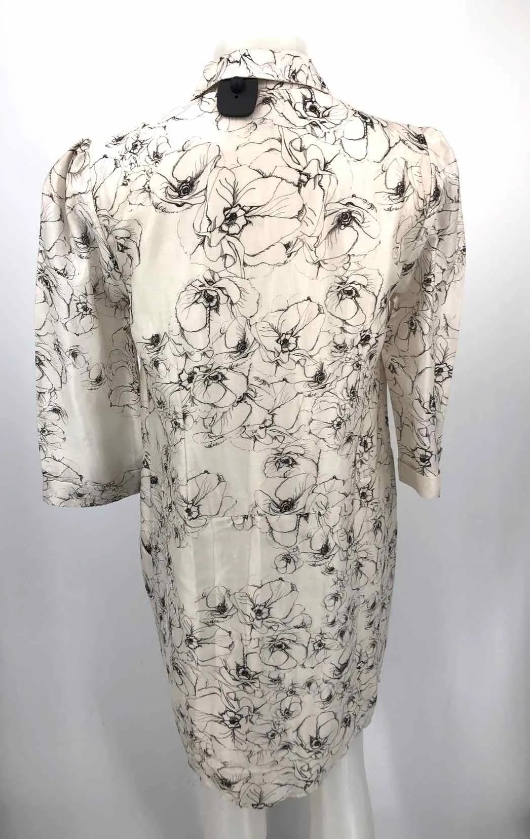 VARUN BAHL White & Black Made in India Floral Size MEDIUM (M) Dress