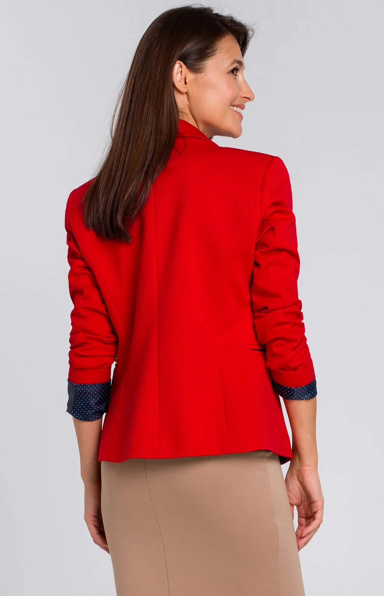 Veste blazer 1 bouton rouge