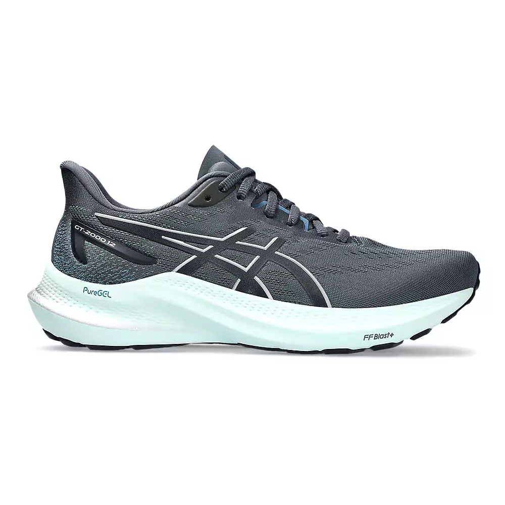 Women's Asics GT-2000 12, Tarmac/Pure Silver, 8 D Wide